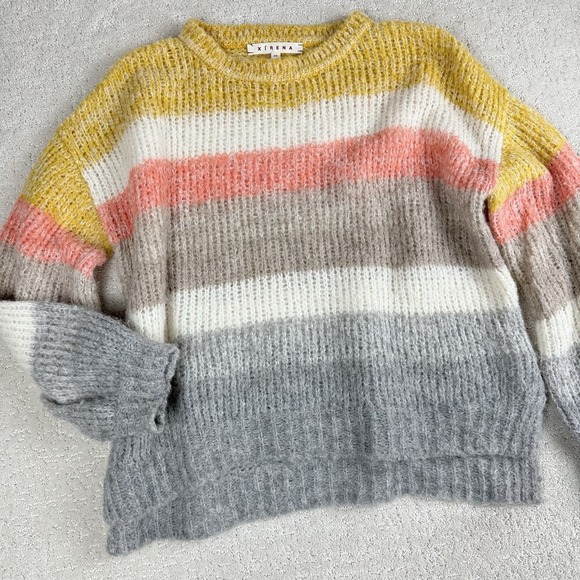 Xirena Loren Sweater Women XS Multi Stripe Alpaca Blend Pullover $285 - Picture 1 of 10